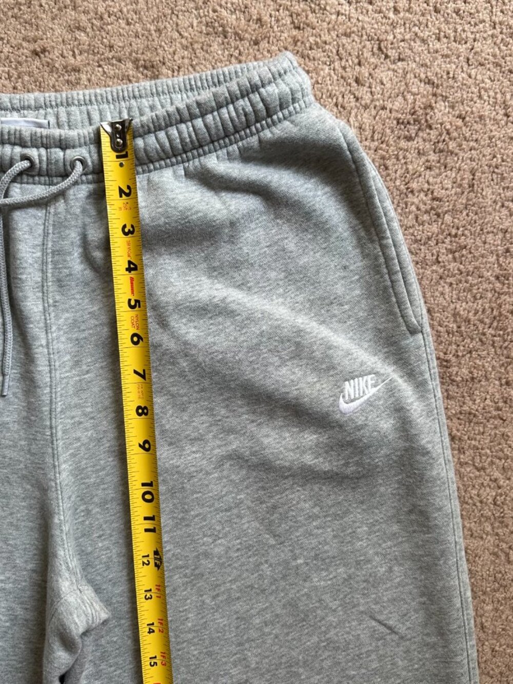 Nike Sweatpants Mens Medium (32x30) Straight Leg Grey Pockets Mid Rise - Picture 9 of 14